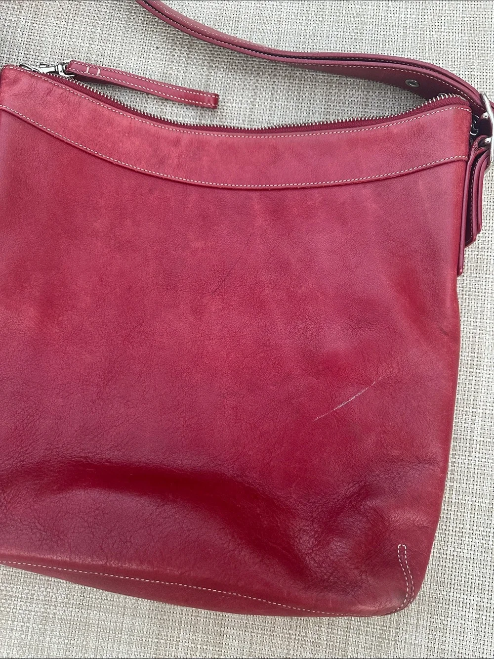Coach Red Leather Hobo Bag